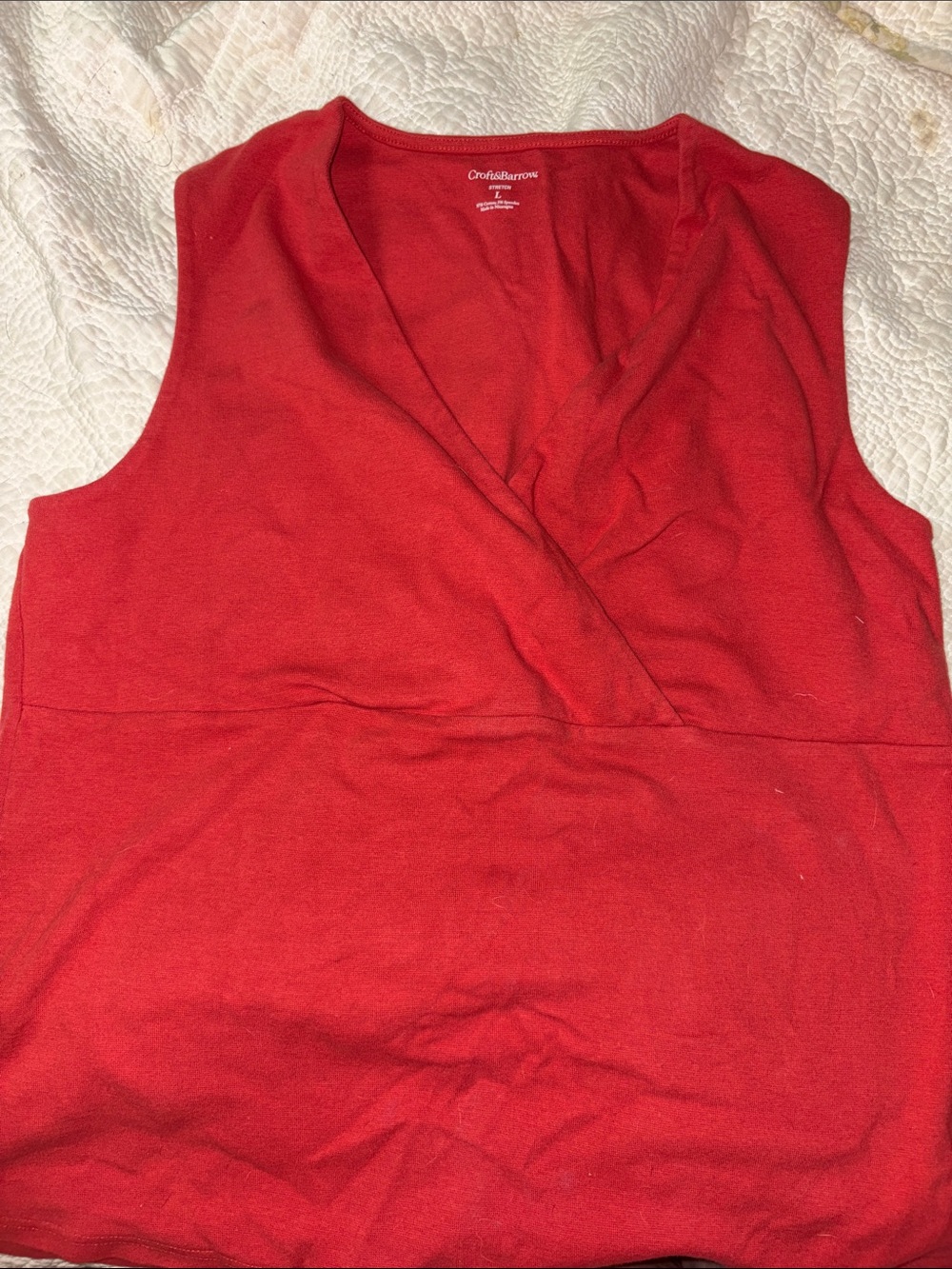 croft & barrow Red Wrap-Front Sleeveless Tank